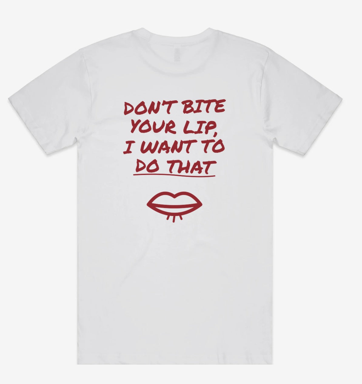 Don't Bite Your Lip Tee back print flat lay