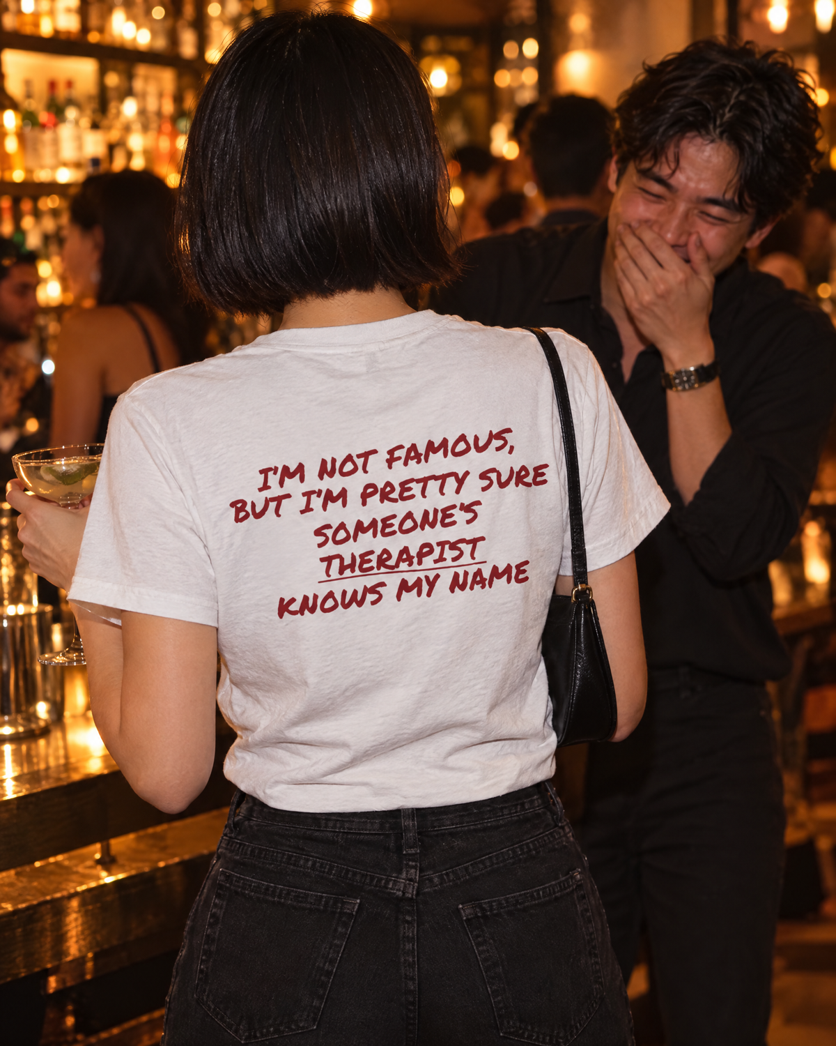 Someone's Therapist Knows My Name Tee worn, back print